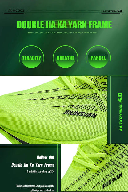 IRUNSVAN Carbon Plate Sports Shoes, Marathon Professional Running Shoes, Shock Absorbent Breathable Jogging Shoes, Unisex Model 095