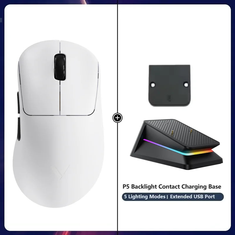 Rato Gaming Sem Fios Rapoo VT3S /VT3S MAX GEN-2, Taxa de Polling Sem Fios Real de 8K, Ultra Leve 49g, Autonomia até 750Hr