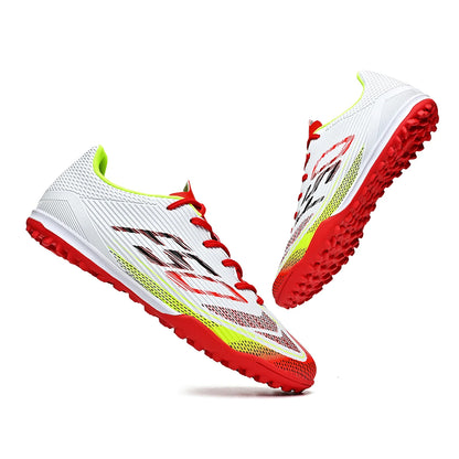 Chaussures de football TF pour adultes, économiques, en tissu PU mélangé, crampons en caoutchouc durables, antidérapantes, pour les passionnés de football amateur.