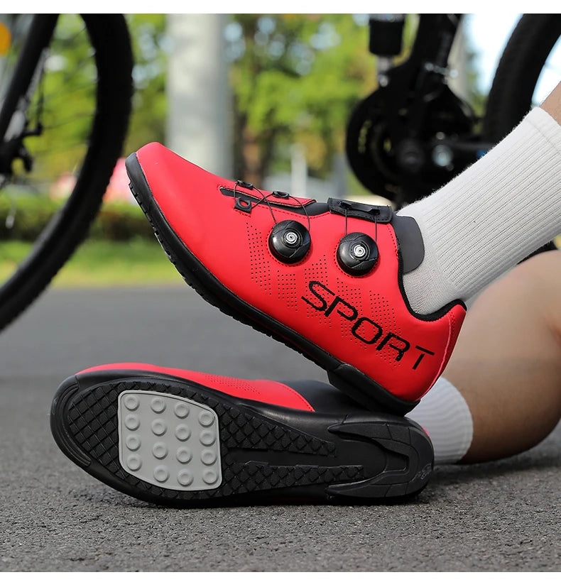 Scarpe da ciclismo ultraleggere, traspiranti e leggere, suole rigide compatibili SPD per allenamento e competizioni su bici da strada e mountain bike