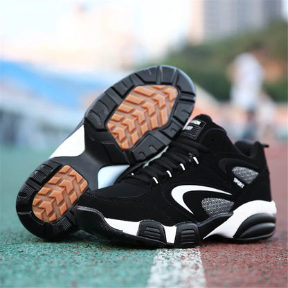 Sneakers da uomo taglie forti con color block di tendenza, comode, antiscivolo, con lacci, scarpe casual resistenti per attività outdoor maschili