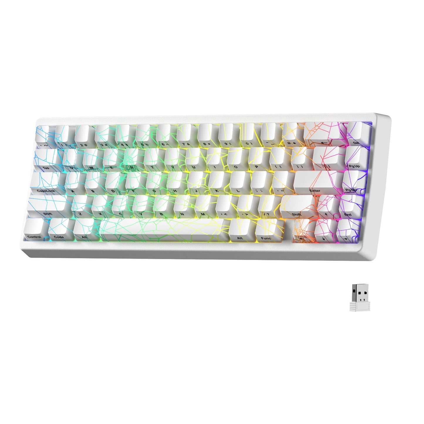 Teclado mecânico XVX M67 JadeStone com teclas IMD-Tech, hot-swappable, gasket, tri-mode, RGB personalizado, sem fios, 65%