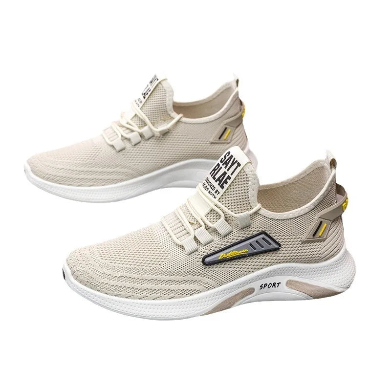 Hot Sale Of The Season New Men's Running Shoes Breathable Lightweight Knitted Lace-Up Sports Sneakers Fashionable Korean Styl...