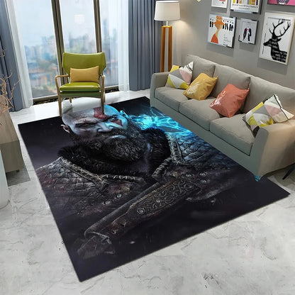 3D God of War Games Carpet Home Living Room Bedroom Sofa Doormat Decor Kids Play Area Rug Non-slip Mechanical Washable Floor Mat