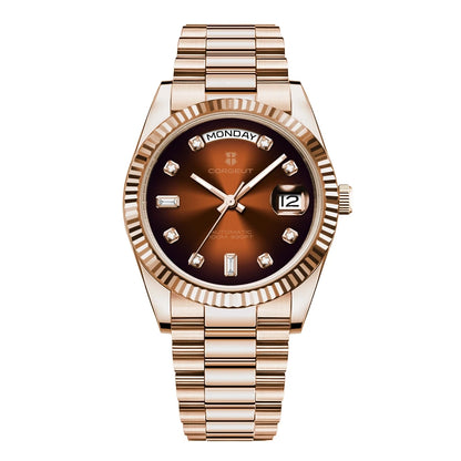 Luxuriöse Corgeut 36MM Herrenuhr ST1644 Automatische mechanische Armbanduhr mit Saphirglas Relogio Masculino 10BAR Day Swim Dress Watch