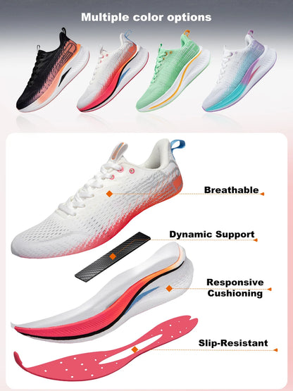 Baasploa Running Shoes Men Carbon Plate Professional Cushioning Anti-Slip Sneaker Female Casual Breathable Jogging Sports Shoes