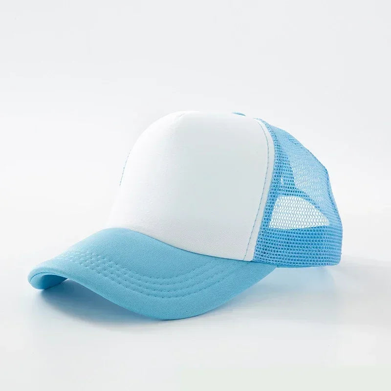 Custom Hat with Logo Printing Polyester Mesh Trucker Hat Adjustable Dad DIY Logo Baseball Cap for Men Women