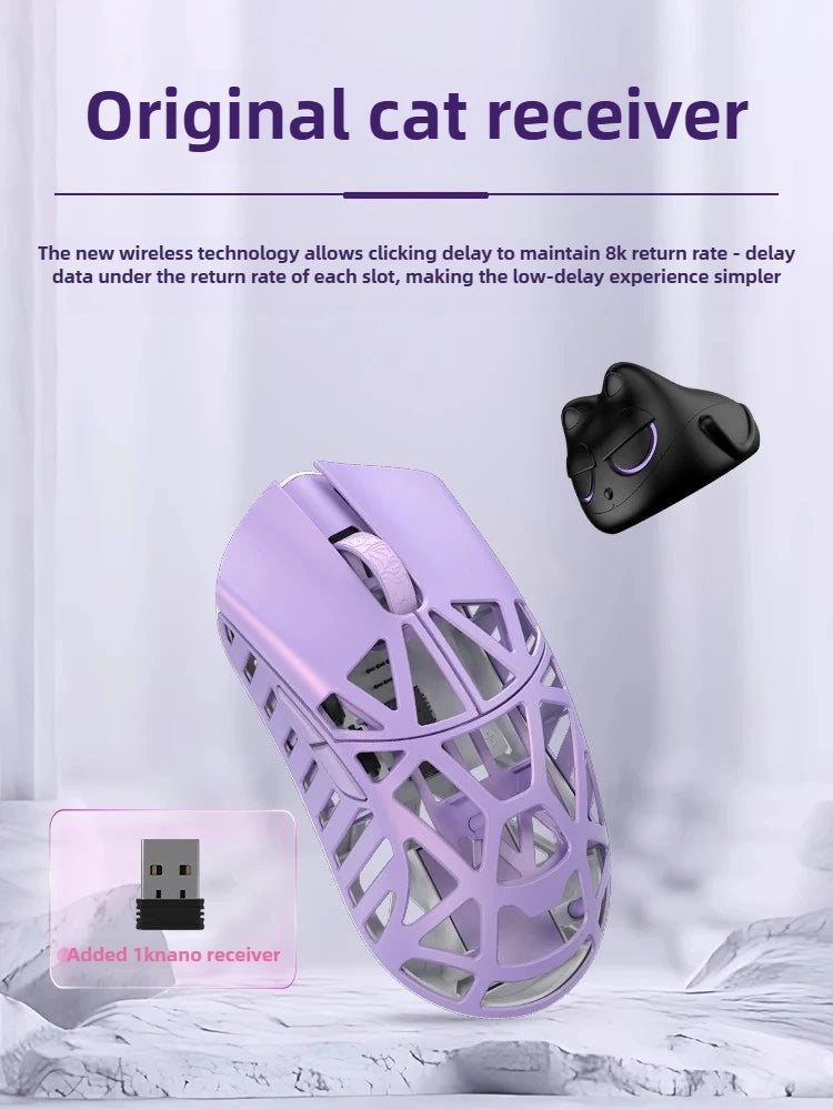 Wlmouse Mini Pro Mouse professionale ultraleggero in lega di magnesio, mouse gaming wireless trimodale, polling rate 8K, PAW3950, DPI30000