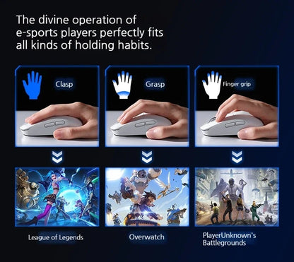 MCHOSE L7 Ultra+ mittelgroße/große Hand-Gaming-Maus E-Sports Paw3950 kabellos, drei Modi, leicht, Office-Dual-Drive-Computermaus