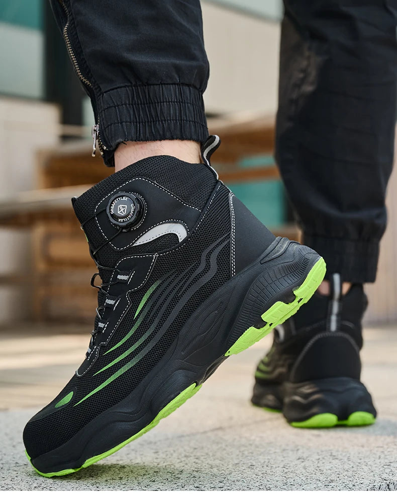 Taille 47 48 bottes de sécurité de travail hommes haut anti-crevaison sécurité bout en acier chaussures de travail Protection hommes chaussures de sécurité chaussures