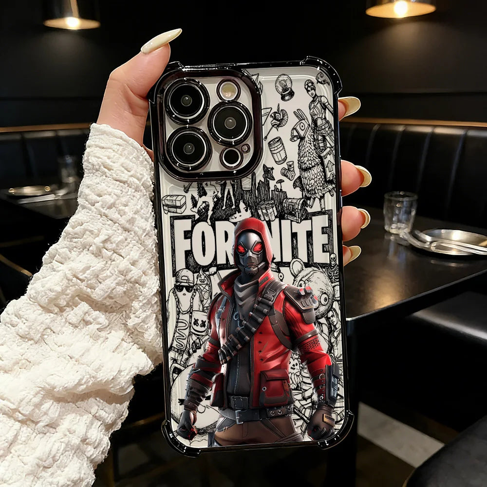 Cover placcata Popular Game FortniteS per Samsung S26 S25 S24 S23 S22 S21 S20 FE Note20 Edge Plus Ultra 4G 5G anti-caduta