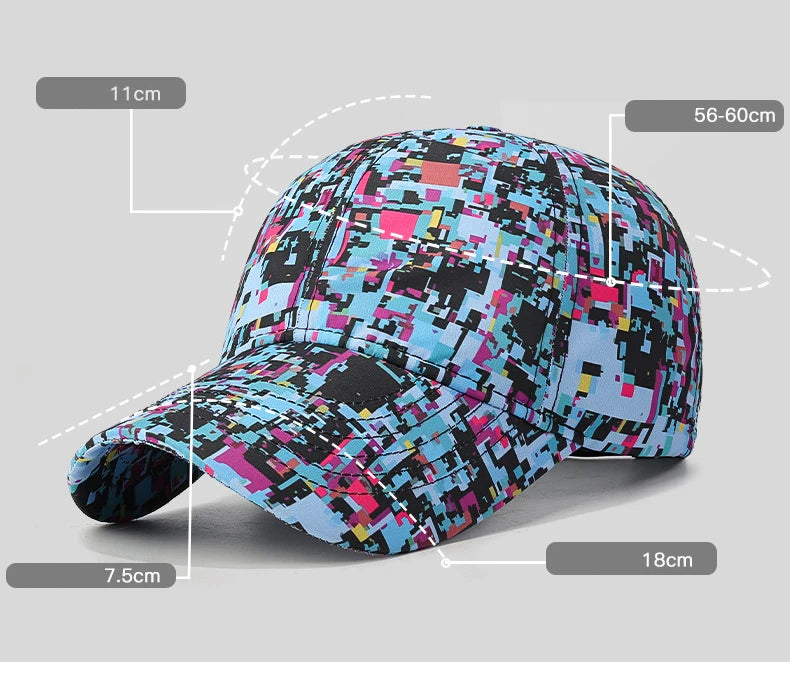 Summer Graffiti Light Board Baseball Cap Unisex Outdoor Sun Protection Hat Fashion Sports Cap Casual Duckbill Cap