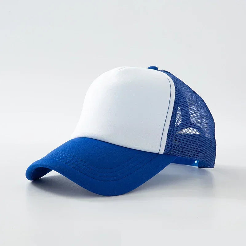 Custom Hat with Logo Printing Polyester Mesh Trucker Hat Adjustable Dad DIY Logo Baseball Cap for Men Women