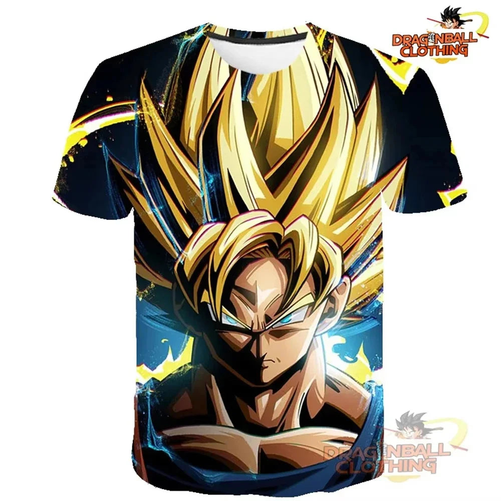 Summer 2026 Dragon Ball T Shirt Kids Tops Tee Anime Figures Son Goku Super Saiyan T-shirt Boys T-shirts Children Short Sleeve