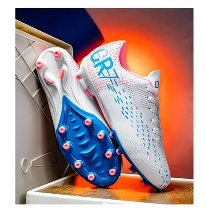 Low-Cut Football Cleats with Long TF Studs, Wear-Resistant and Flexible, Suitable for Outdoor Field Sports