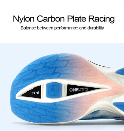 ONEMIX Sapatilhas de Corrida de Maratona em Nylon Carbon Board, Alívio de Impacto, Suporte Estável Profissional, Ressalto Ultraligeiro