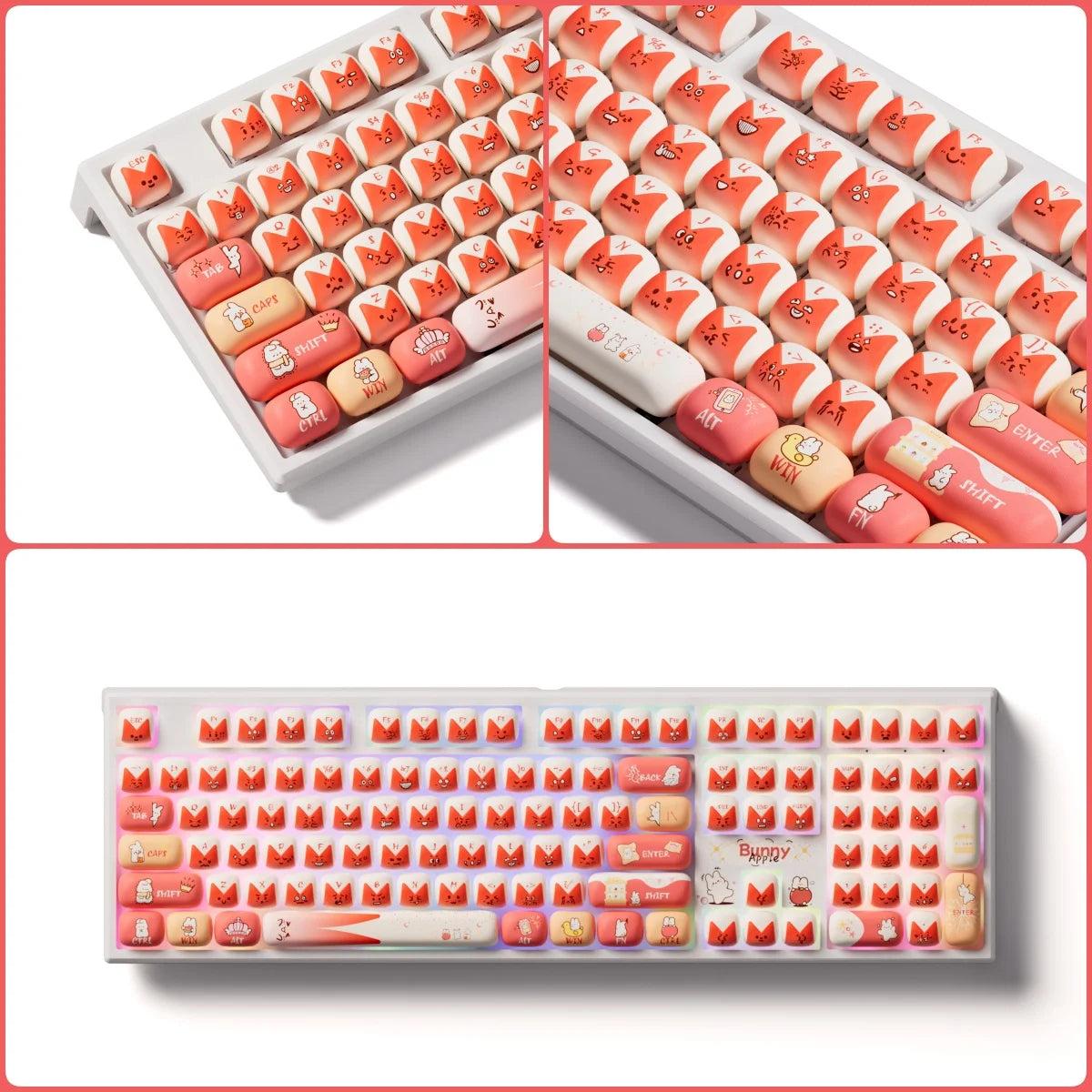 Akko MonsGeek MG108B Bun Wonderland kabellose mechanische Tastatur MOG-Profil RGB 108 Tasten Full Size Hot Swap USB / 2.4G / BT 5.0