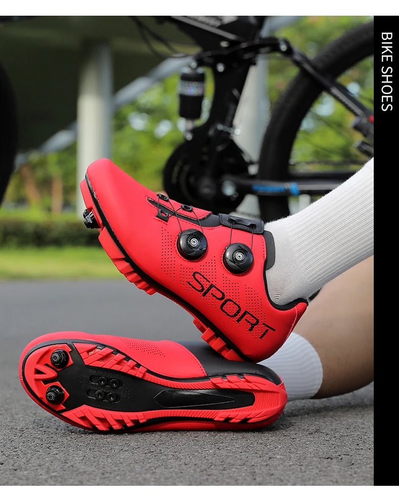 Scarpe da ciclismo ultraleggere, traspiranti e leggere, suole rigide compatibili SPD per allenamento e competizioni su bici da strada e mountain bike