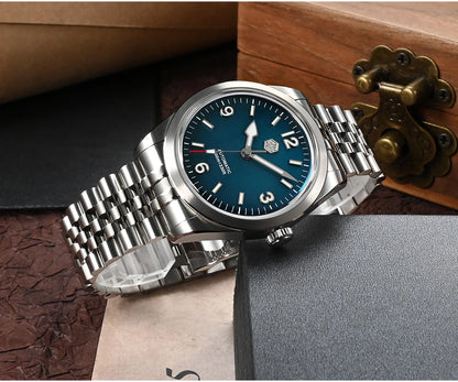 San Martin 38mm Men's Sport Watch Fashion Luxury Explore Climbing Automatic Mechanical Sapphire Waterproof 5 Links Bracelet BGW-9