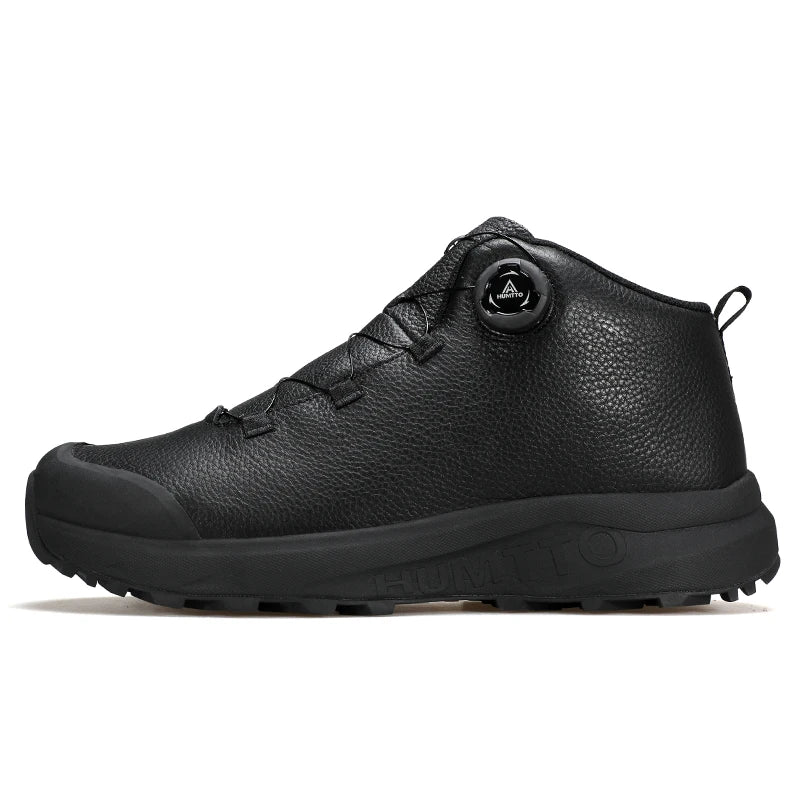 HUMTTO Lederschuhe für Herren Winter Camping Outdoor Herren-Sportschuhe Atmungsaktive Trekkingstiefel für Männer Rutschfeste Wandersneaker