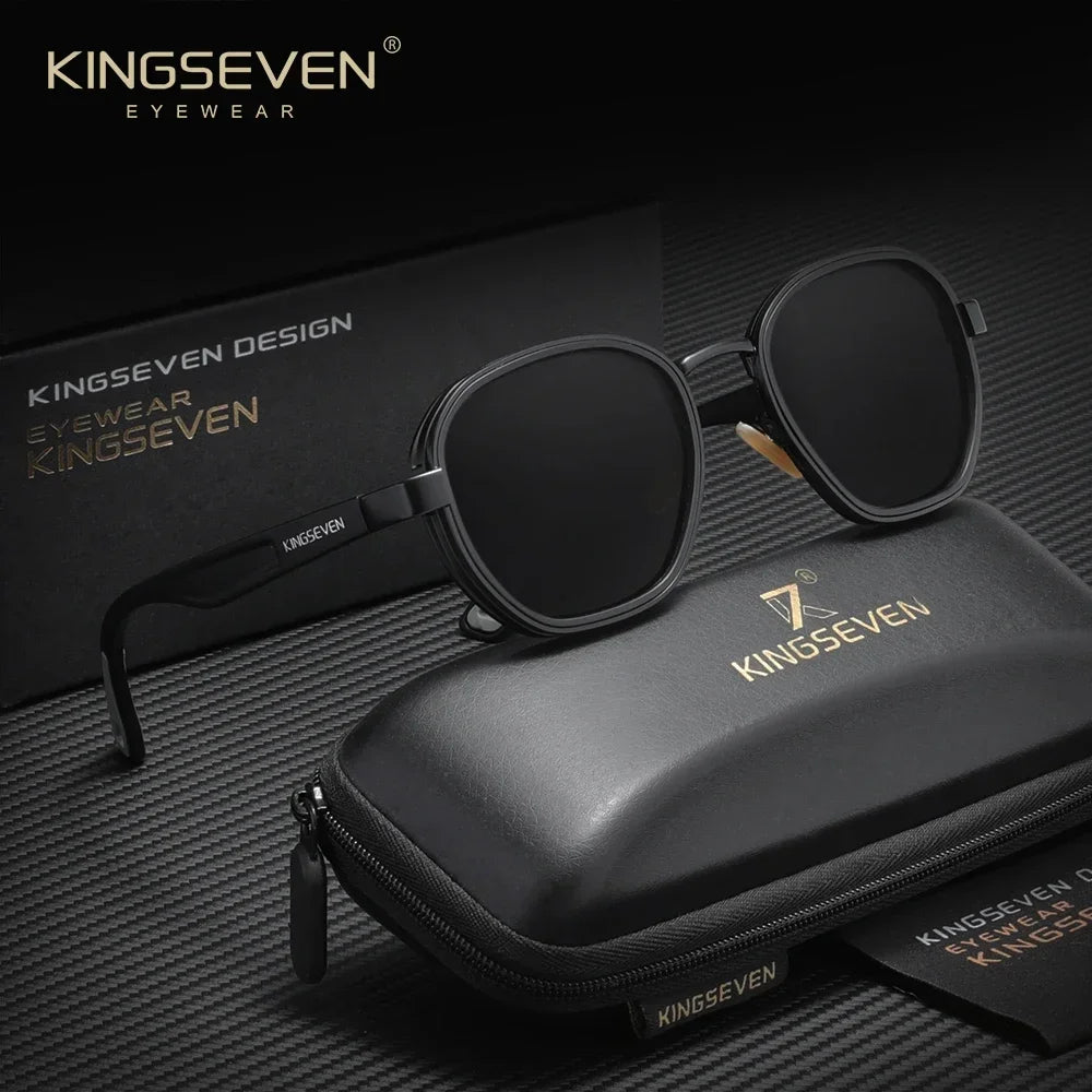 KINGSEVEN  Small Round Sunglasses Men Polarized Women Eyewear Retro Style Luxury Travel Glasses Shades UV400
