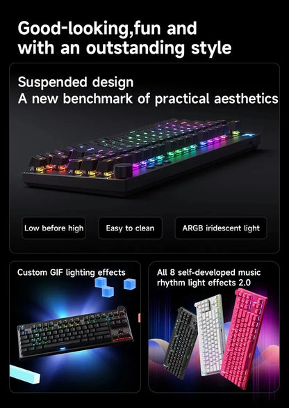 MCHOSE Mix 87 Magnetic Axis Cable E-sports Mechanical Keyboard 8K+256K Esport 0.08ms Customized Game Mount Taishan Axis GT