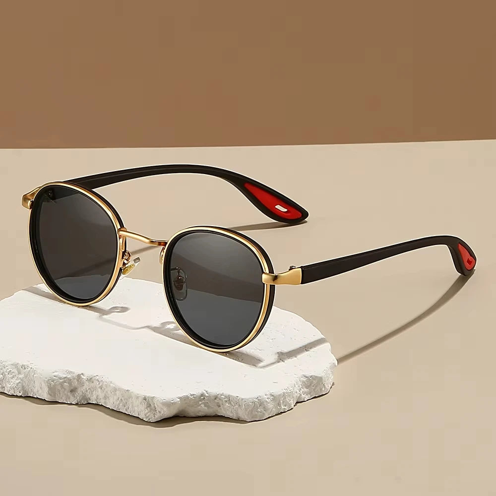 KLASSNUM Round Vintage Sunglasses Men Women 2026 New Punk Fashion Shades Trendy Luxury Brand Casual Anti UV Lens Sun Glasses