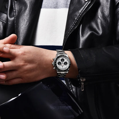 PAGANI DESIGN New Ceramic Bezel Men Quartz Wristwatches Luxurys Sapphire Glass Chronograph 100m Waterproof Stainless Watches Men