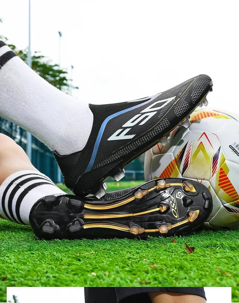 Nouvelles chaussures de football pour hommes, crampons mi-montants de haute qualité, légères, antidérapantes, pour l'extérieur et l'entraînement sur gazon, modèle très vendu