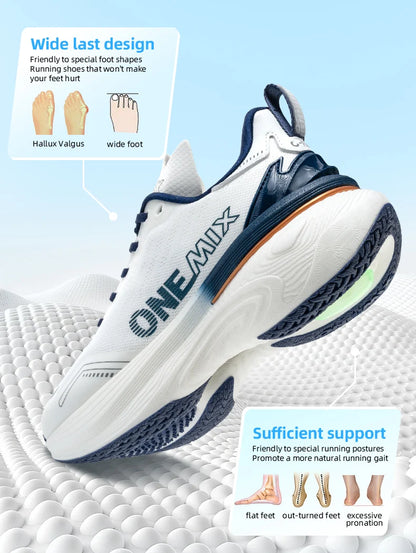 ONEMIX Nové běžecké boty s polstrováním pro ženy a muže, lehké, módní outdoorové tenisky, sportovní obuv na silnici, trénink, jogging, fitness