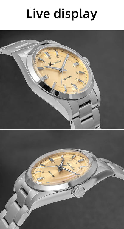 ADDIESDIVE 2026 New Luxury Men Analog Watch VH31 Bubble Glass Quartz Watch 10Bar BGW9 Luminous Steel Personalized Watch AD2515