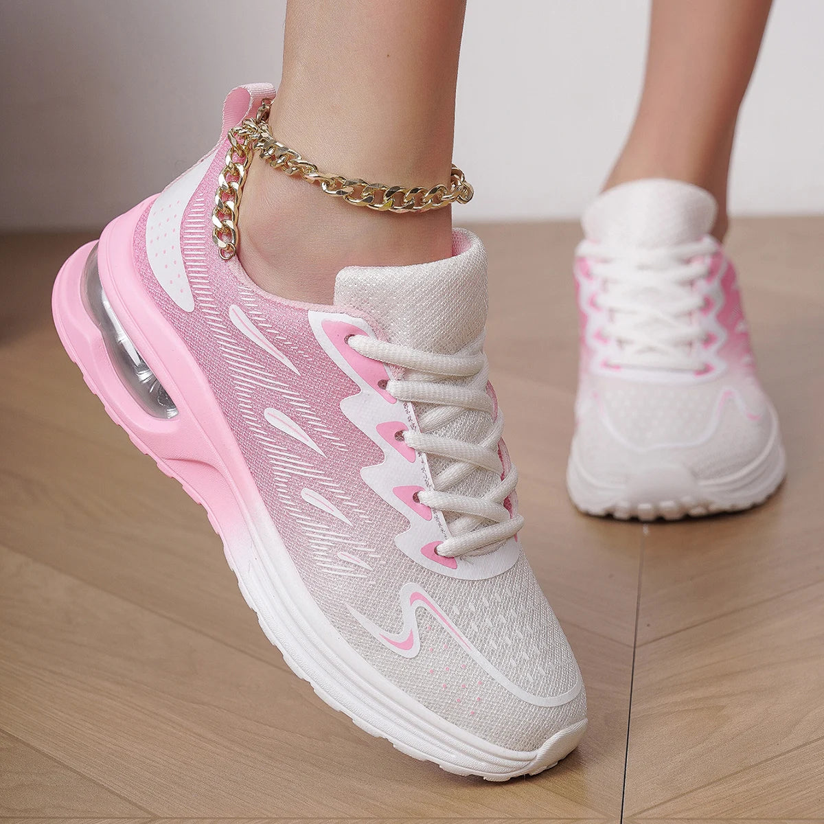 Sneaker Women Walking Shoes Women's Fashion Air Cushion Mesh Breathable Tennis Sport Shoes