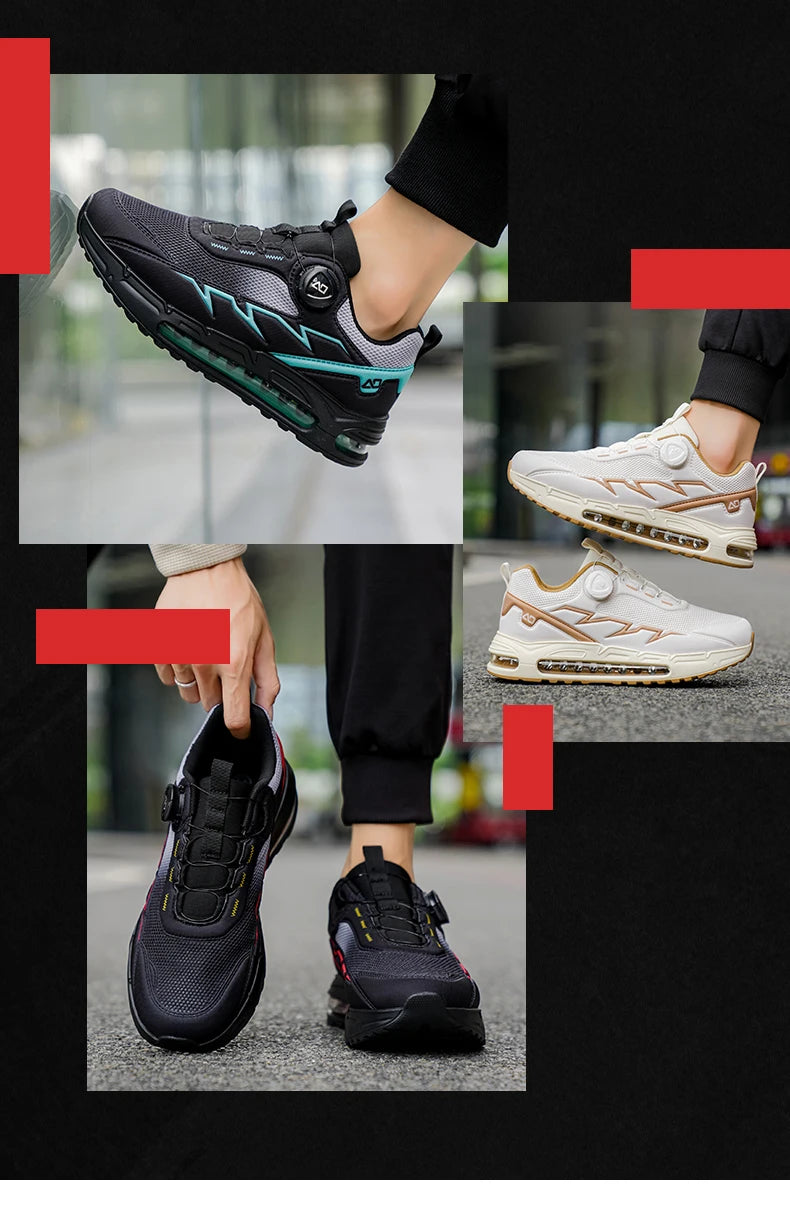 Spring & Summer Men's Running Shoes Outdoor Hiking, Wear-Resistant Trail Shoes with BOA Closure, Breathable Sports & Casual Style