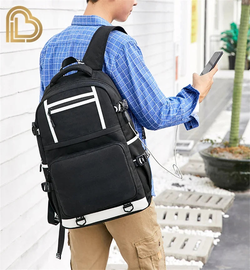 Ultima Knight F-Fortnited Battle Royale Rucksack mit USB-Ladeanschluss, Anime-Figuren und Studienfach für Schreibwaren für Schüler