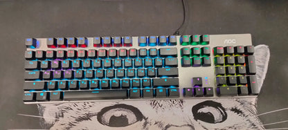 GK410 104 Full Keys Hot Swap Metal Panel Mechanical Keyboard RGB Light Green Black Tea Redaxis non-impact game computer keyboard