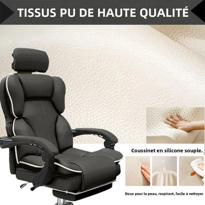 Ergonomic Office Chair High Back with Adjustable Lumbar Support Retractable Footrest Reclining Desk Chair for Home or Office Use
