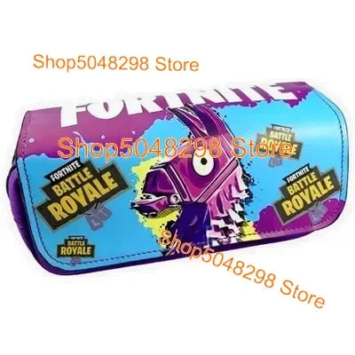 Estuche grande de lona kawaii para lápices, estuche para bolígrafos para niños y niñas, estampado Fortnite, material escolar, papelería para adolescentes, regalo de cumpleaños