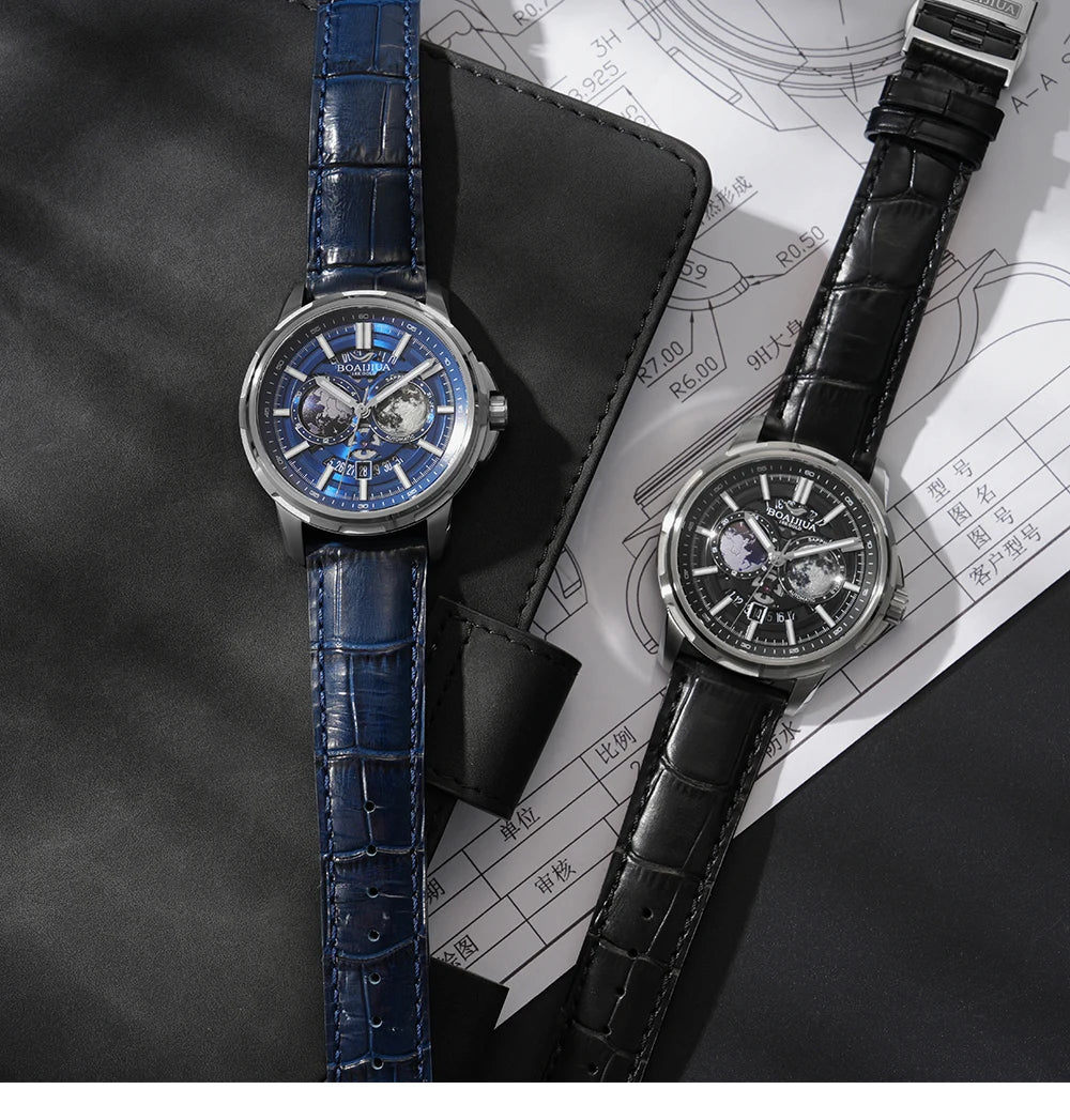 Reloj mecánico automático para hombre BORIAGE (BOAIJIUA), diseño original, resistente al agua, luminoso