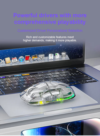 AULA SC660 kabellose Bluetooth-Maus, E-Sports-Maus mit Drei-Modus-Verbindung, leichte Maus, Type-C-Aufladung, für Gaming, Büro, Mädchen und Jungen