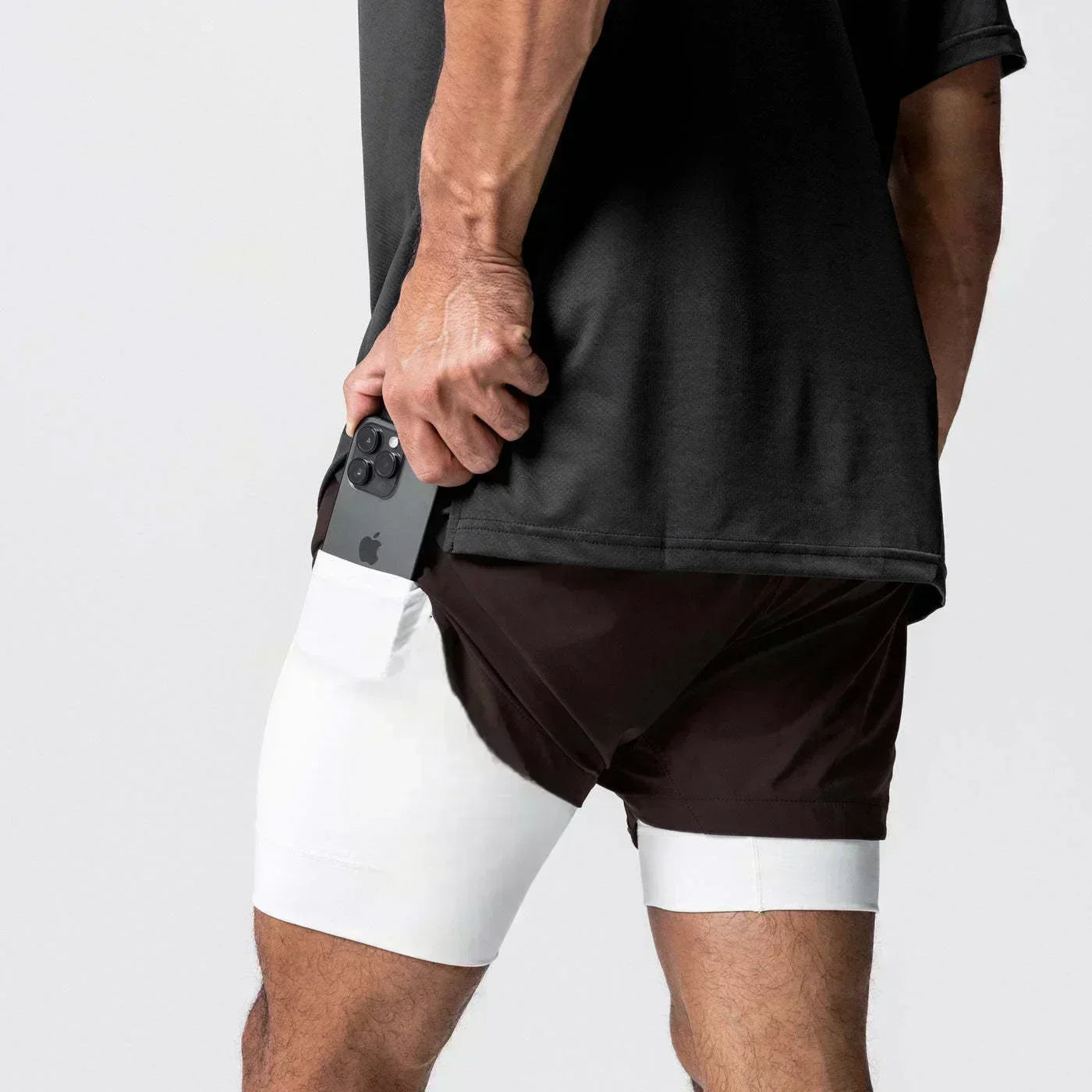 Dragon Ball Men's Shorts Double Layer 2-in-1 Pants Broly Japanese Anime Summer and Autumn Fake Two-piece Fitness Gym Sweatpants