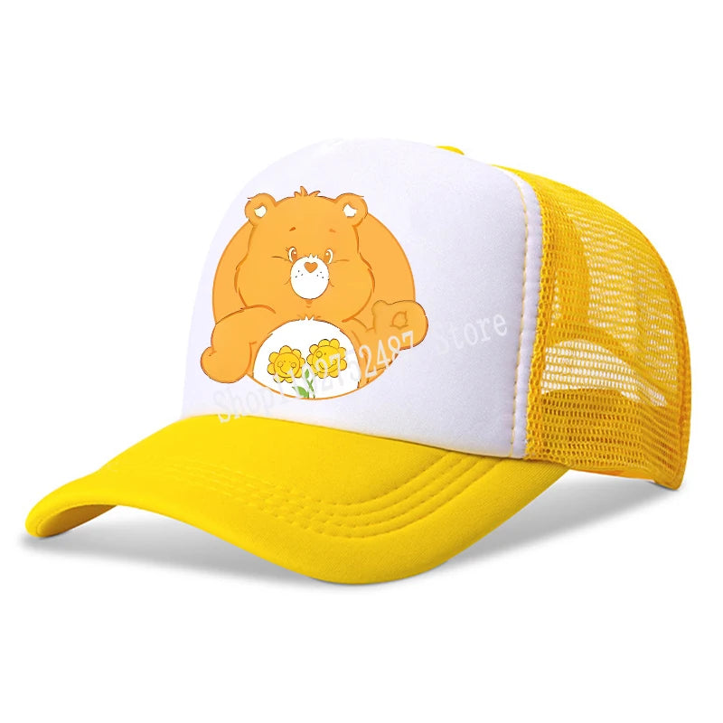 Anime Care Bears Baseball Cap Girls Women New Outdoor Sports Sun Hat Summer Breathable Mesh Sunbonnet Kids Adult Headgear Gift