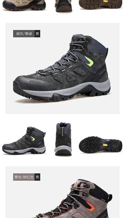 Zapatos de senderismo HUMTTO, botas de caza impermeables para hombre, botas tácticas de combate para desierto hasta el tobillo, botas de trekking para hombre y mujer, zapatillas cálidas de cuero