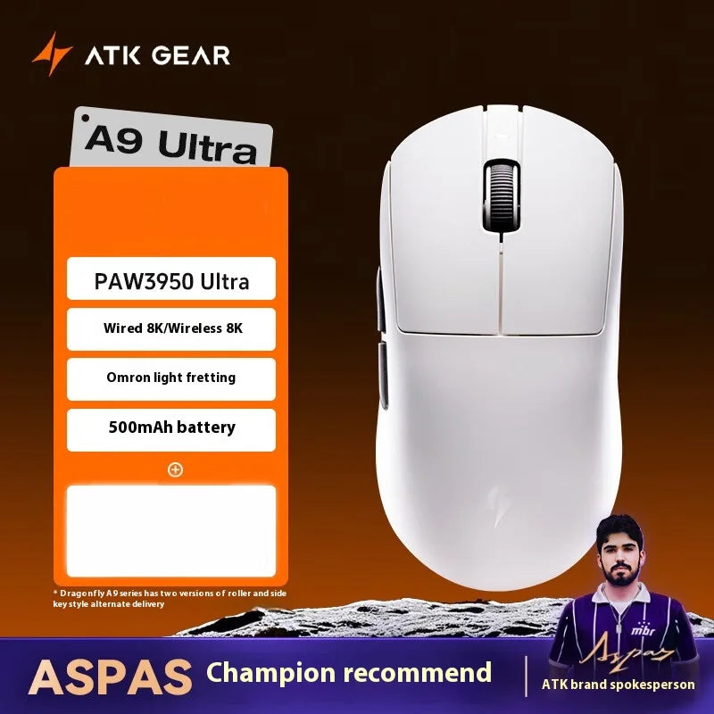 ATK A9 Plus Gaming-Maus kabellos A9/A9 SE/A9 Pro Tri-Mode 8K Gaming-Maus leicht A9 Ultimate E-Sports PC-Geschenk individuell angepasst