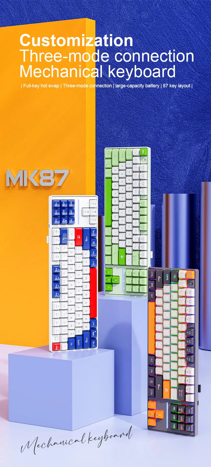 SMAILWOLF MK87 Bluetooth kabellose mechanische Tastatur, E-Sports-Gaming, Full-Key-Hot-Plug, Custom-Tastatur