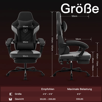 WOTSTA Gaming Chair, Ergonomic Office Chair, Racing Computer Chair, Height-Adjustable Computer Chair with Headrest