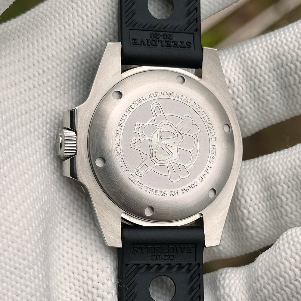 STEELDIVE SD1954 Black Dial 41MM Stainless Steel NH35 Automatic Movement What Ghost Men's 300M Dive Watch Sapphire Glass
