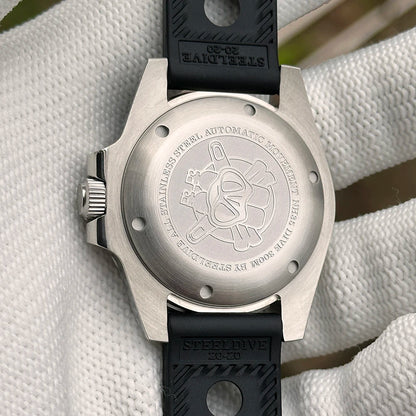 STEELDIVE SD1954 Black Dial 41MM Stainless Steel NH35 Automatic Movement What Ghost Men's 300M Dive Watch Sapphire Glass