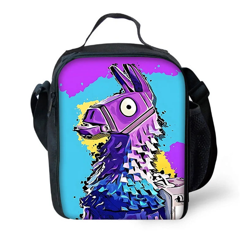 Classic Game Fortnite Child Insulated Large Capacity Bag for Boys and Girls Student Outdoor Picnic Reusable Thermal Cooler Lunch Box