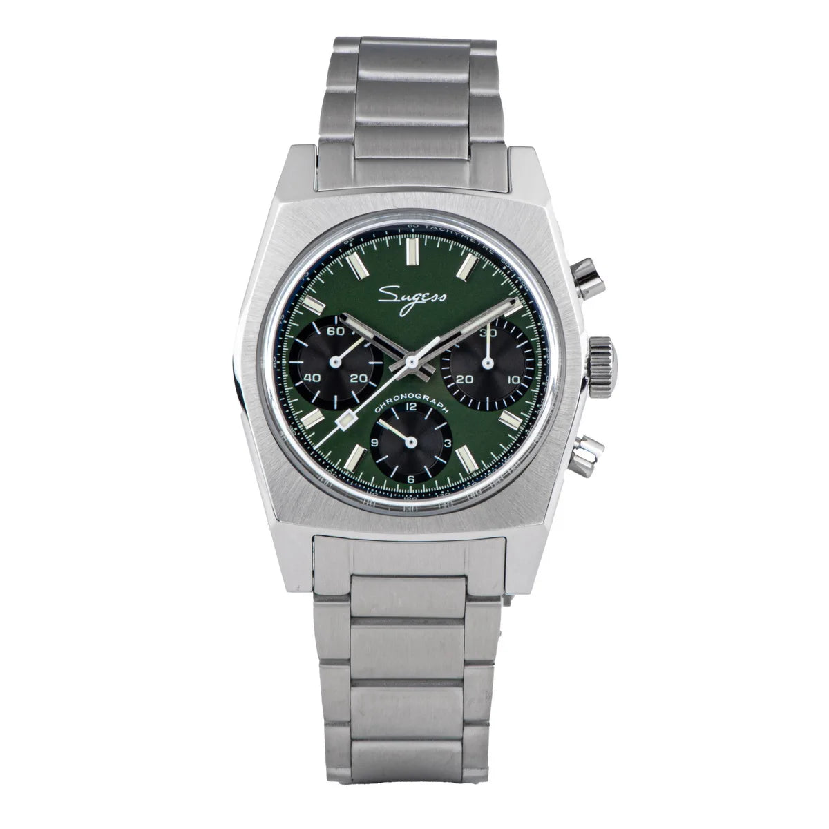 Sugess 37mm Men's Pilot Watches Original ST19 Chronograph Swanneck Mechanical Wristwatches Dome Sapphire Crystal Force Army 2024