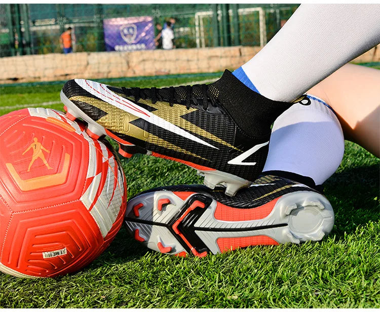 2025 New Long Nail Large Size Football Shoes Teenager Ankle Anti-slip Training Latest Sneakers FG/TF Soccer Shoes